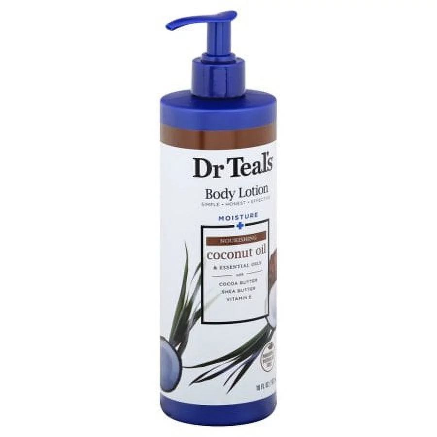 Dr Teal's Coconut Oil Body Lotion, 18 Fl. Oz. (Pack of 4)