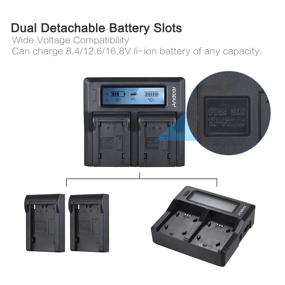 Tomshoo - Dual Channel  Battery Replacement for Sony