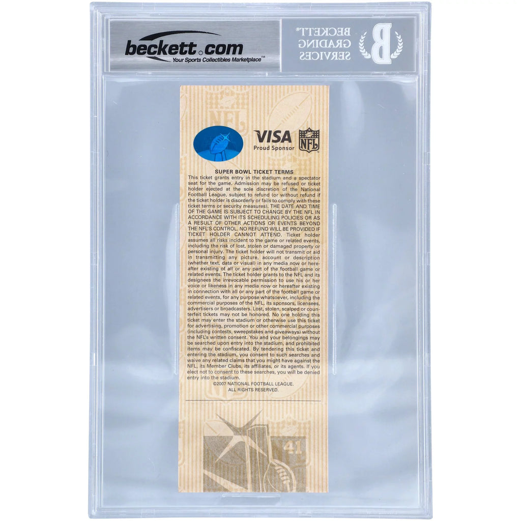 Peyton Manning Indianapolis Colts Autographed Super Bowl  Ticket with "  " Inscription - Beckett/Fanatics Graded 10 - Fanatics Authentic Certified