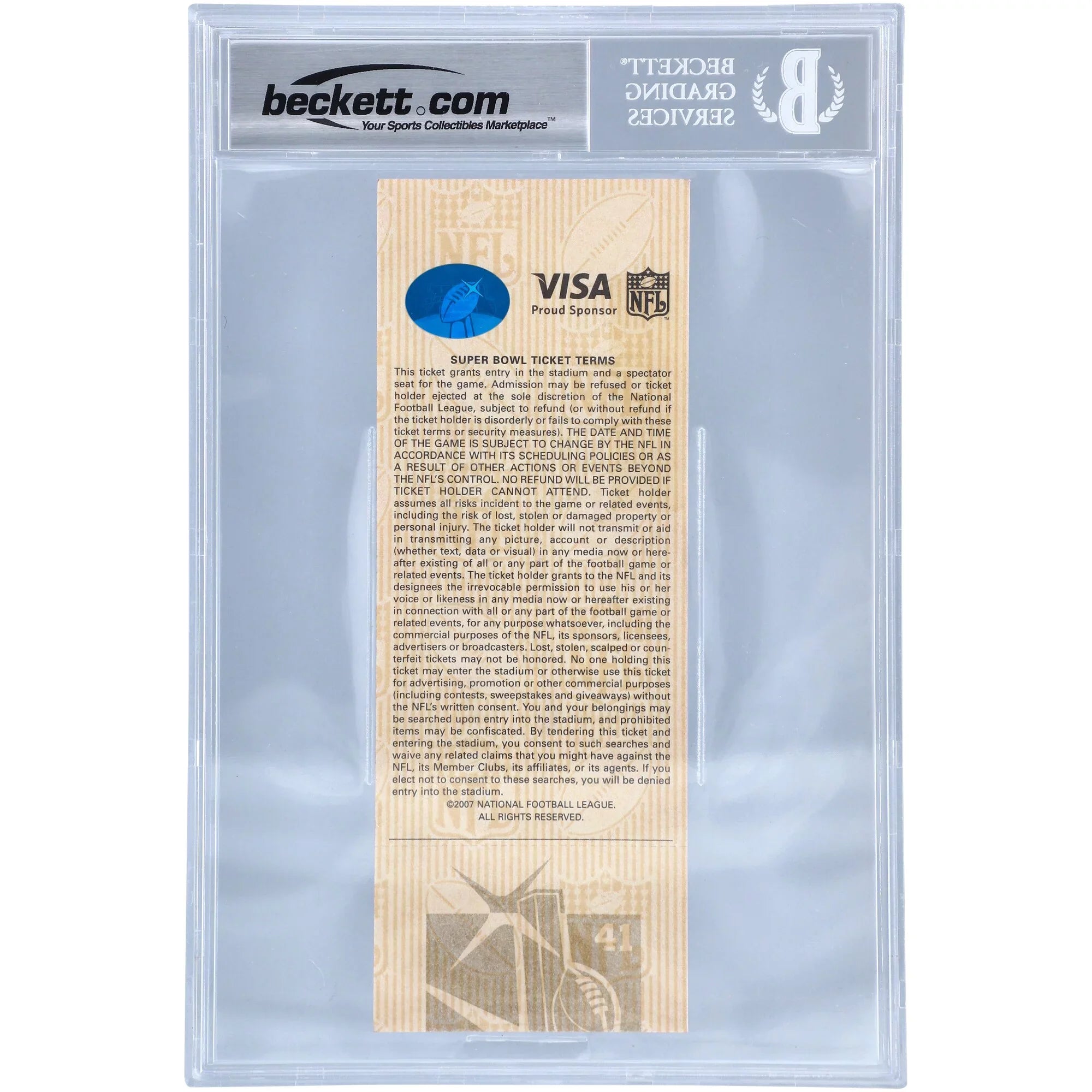 Peyton Manning Indianapolis Colts Autographed Super Bowl  Ticket with "  " Inscription - Beckett/Fanatics Graded 10 - Fanatics Authentic Certified