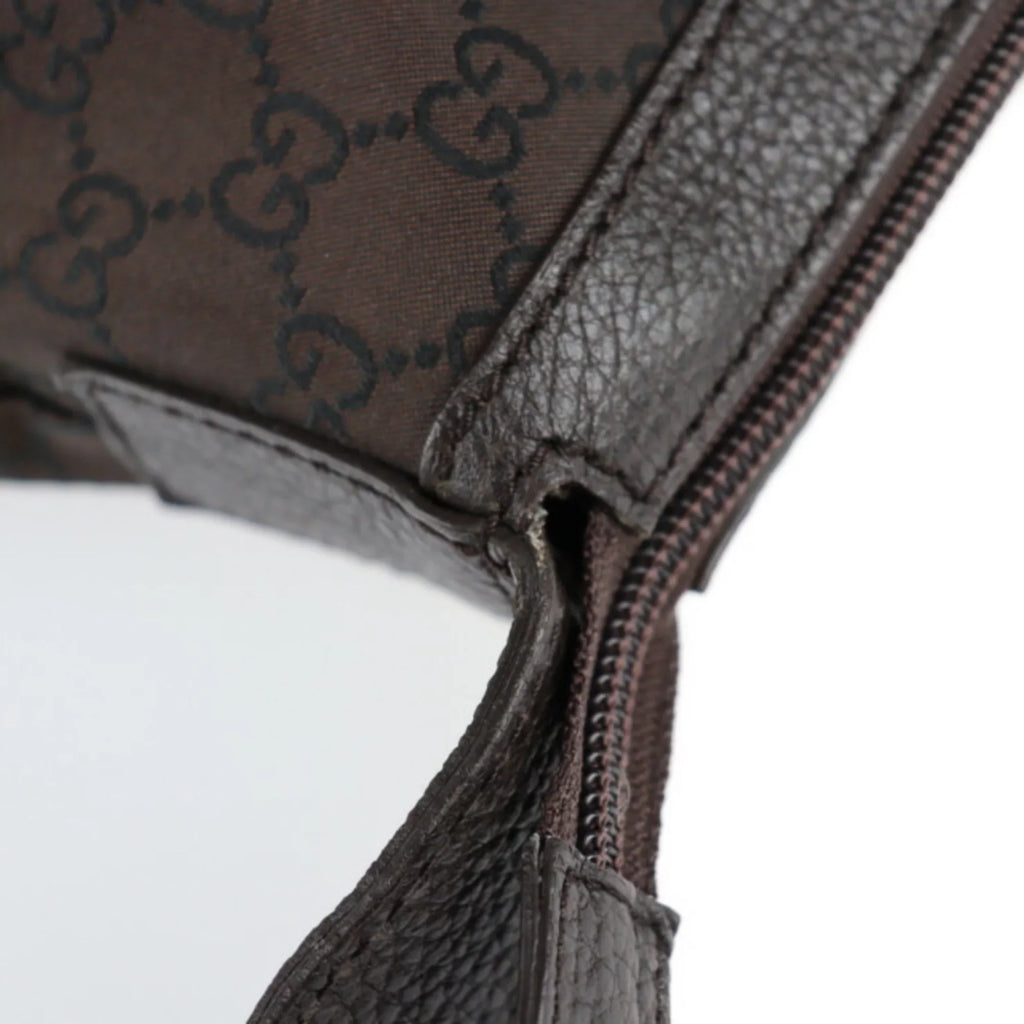 Pre-Owned  Gucci Boston Bag 105669  Nylon Leather Brown Shoulder Travel (Good)