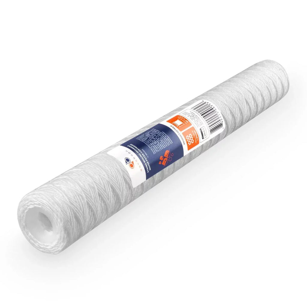 Aquaboon 1 Micron 20" x 2.5" String Wound Sediment Water Filter Cartridge | Universal Replacement for Any 20 inch  Unit | Compatible with 101-230, -5-20, -2C, -20, -, 4-Pack