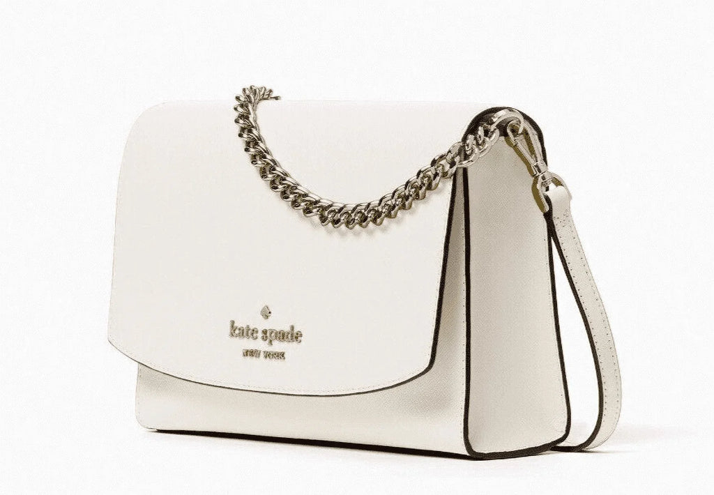 New Kate Spade Carson Saffiano Leather Convertible Crossbody bag Parchment