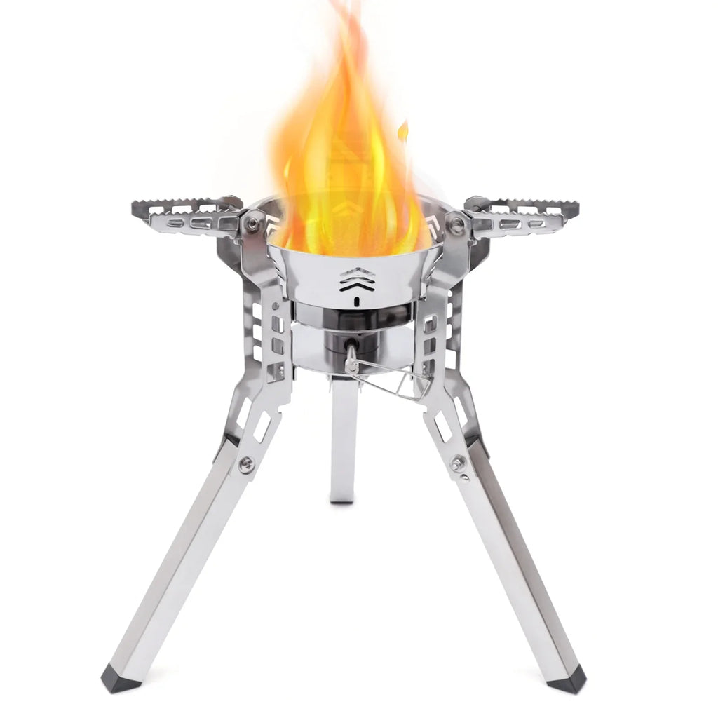 Miumaeov Portable Camping Stove Burner Small Backpack Stoves with Piezo Ignition for Outdoor Camping Hiking Cooking Barbecue Travel