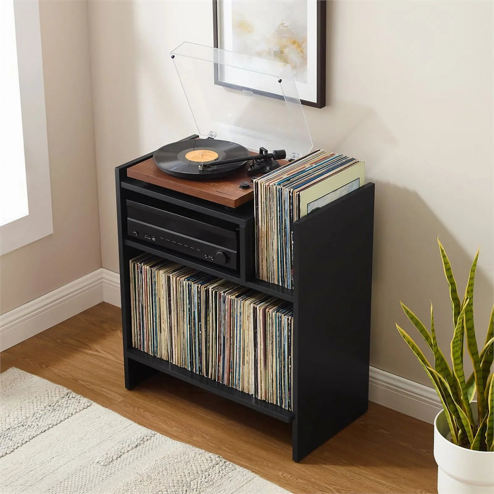 Crosley Furniture Portland Vinyl Record Storage Tv Stand and Entertainment Center, Media Console