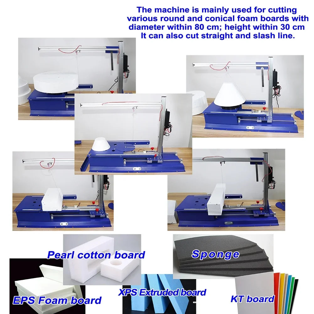 PreAsion Vertical Electric Rotary Molti-functional Hot Cutting Machine Tabletop Hotwire Cutter 110-220V
