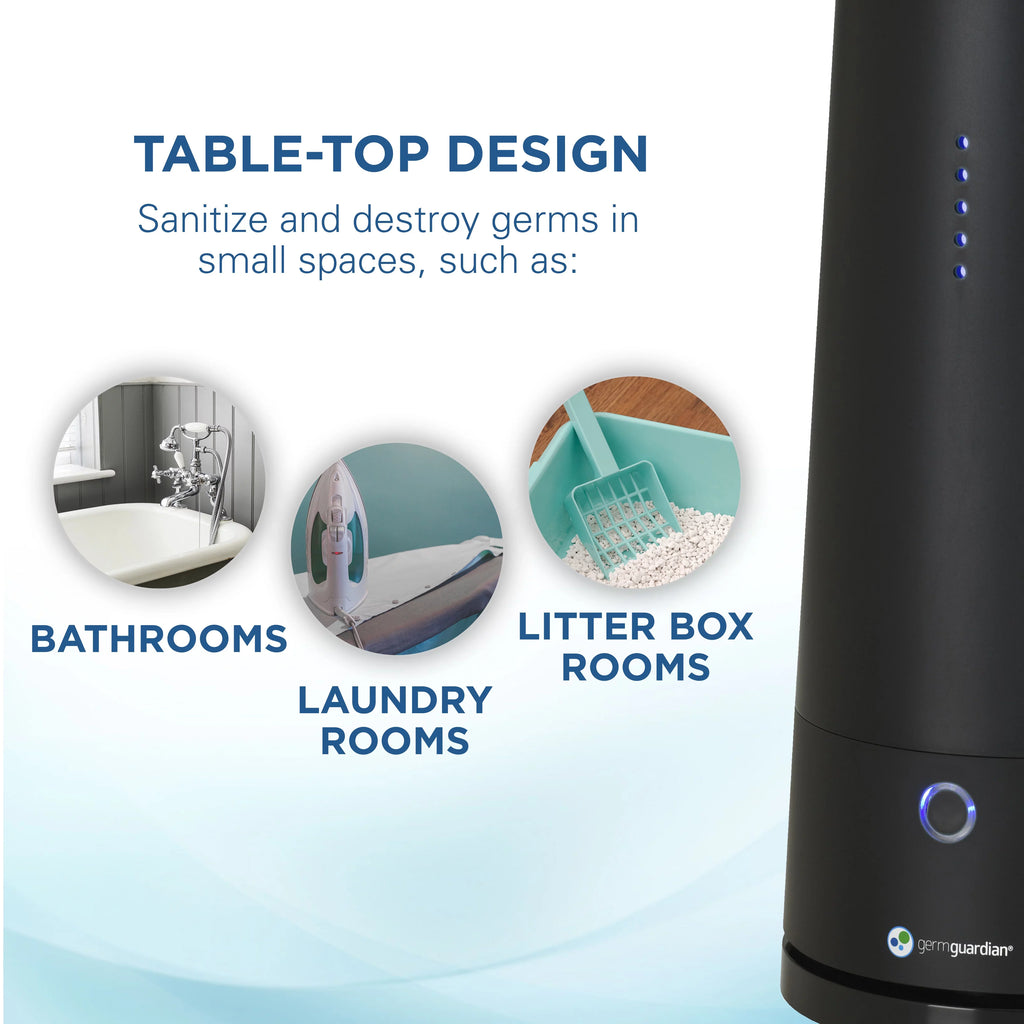 GermGuardian Tabletop - Air Sanitizer with 2 Speeds Reduces Odors and Germs, , Black
