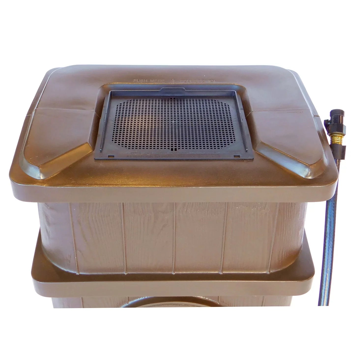 Outdoor 45 Gal Wood Grain Rain Water Catcher Barrel, Brown (2 Pack)