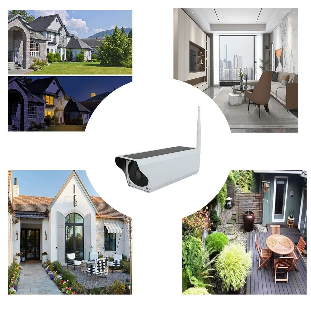 2.0  Outdoor Wireless Solar Battery Powe Bullet Security  Camera with  Waterproof, Advanced Day and Night Vision,  Motion Detection