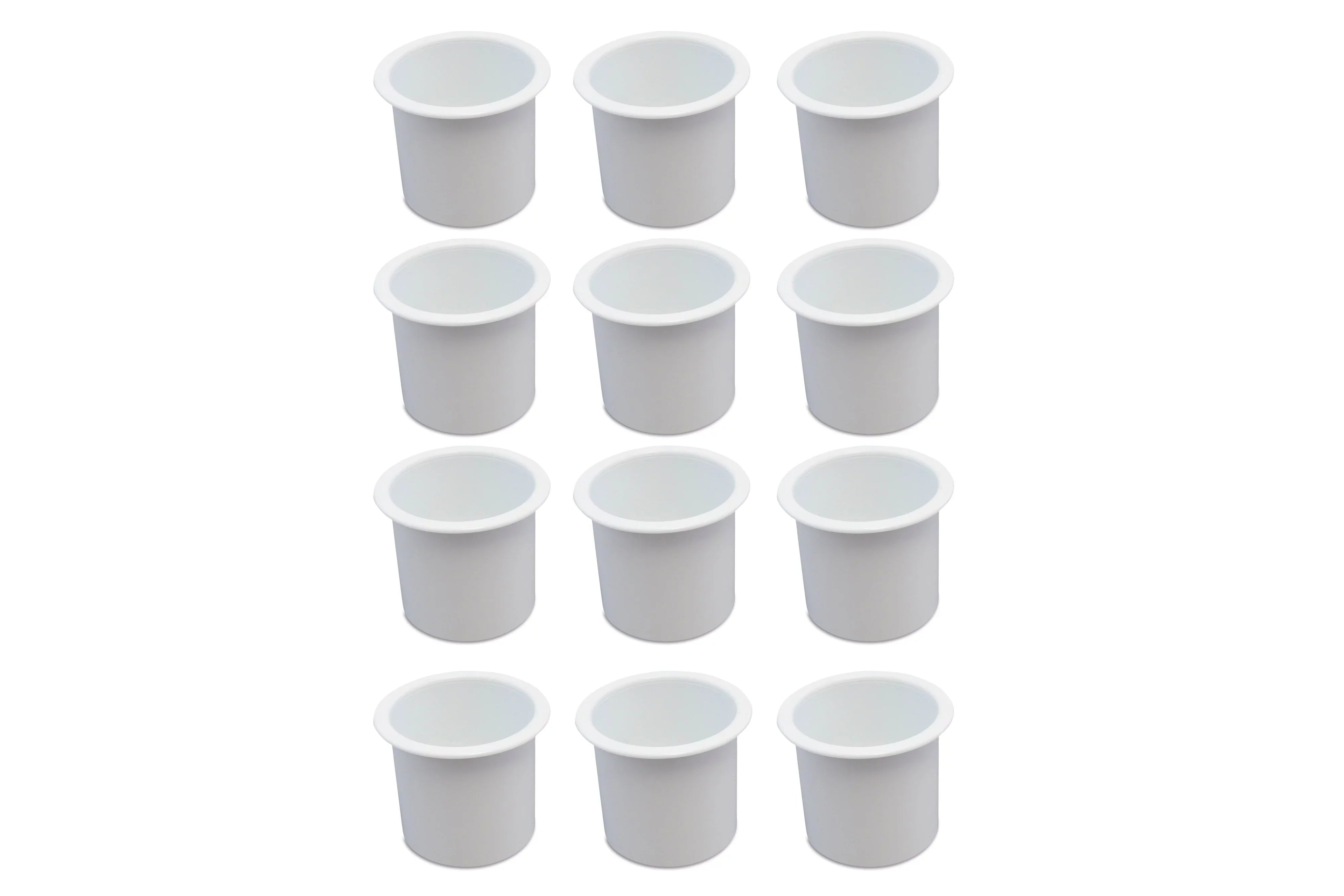 12 Cup Holder Plastic Pocket Recessed Drop In Insert Universal for Boat  Car Truck Sofa Game Table Marine Pontoon Motorhome Camper White