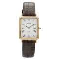 Movado 7041485 14k Yellow Gold White Roman Dial Tank Quartz Wrist Watch