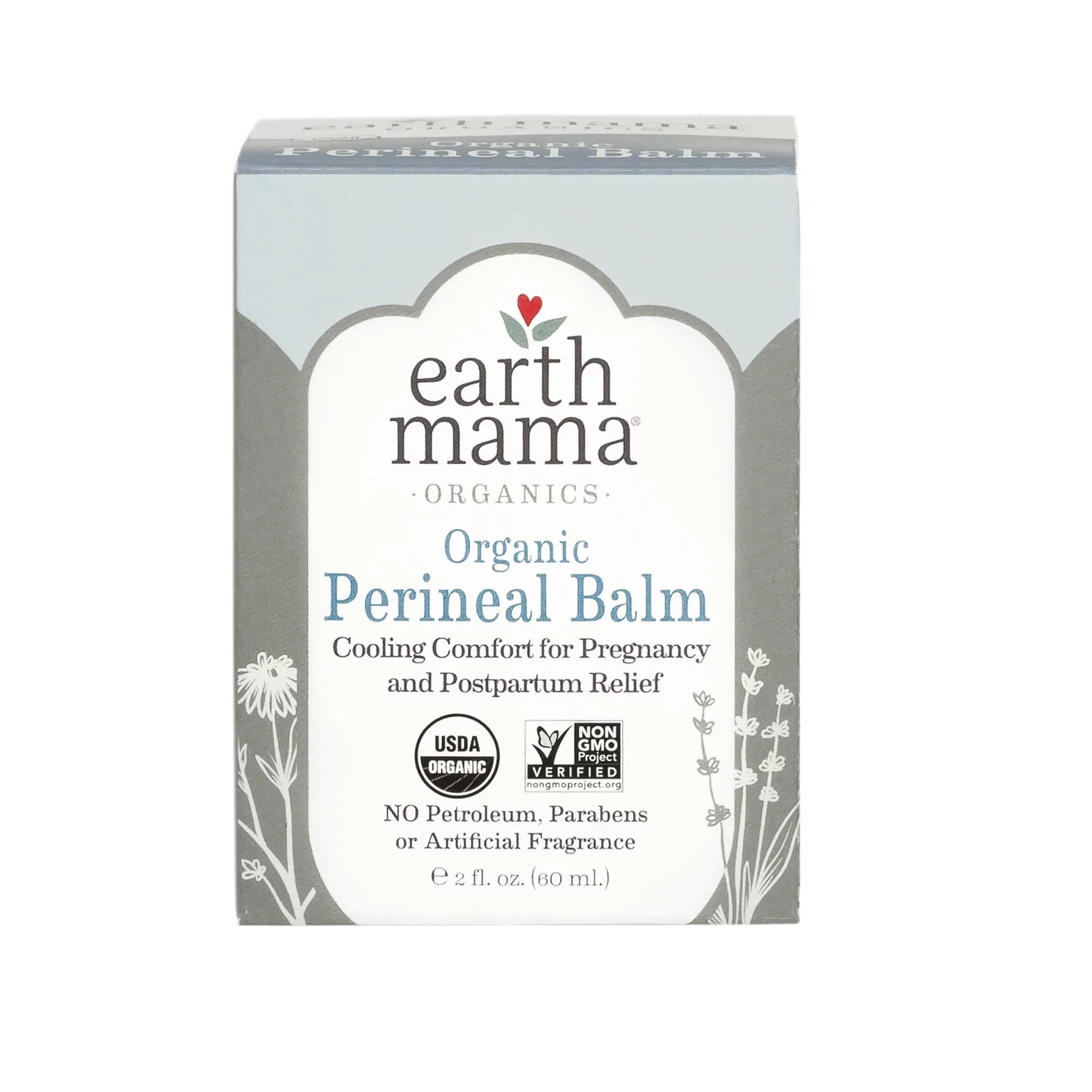Earth Mama Organic Perineal Balm "Down There" Care for Pregnancy and Postpartum, 2 fl oz