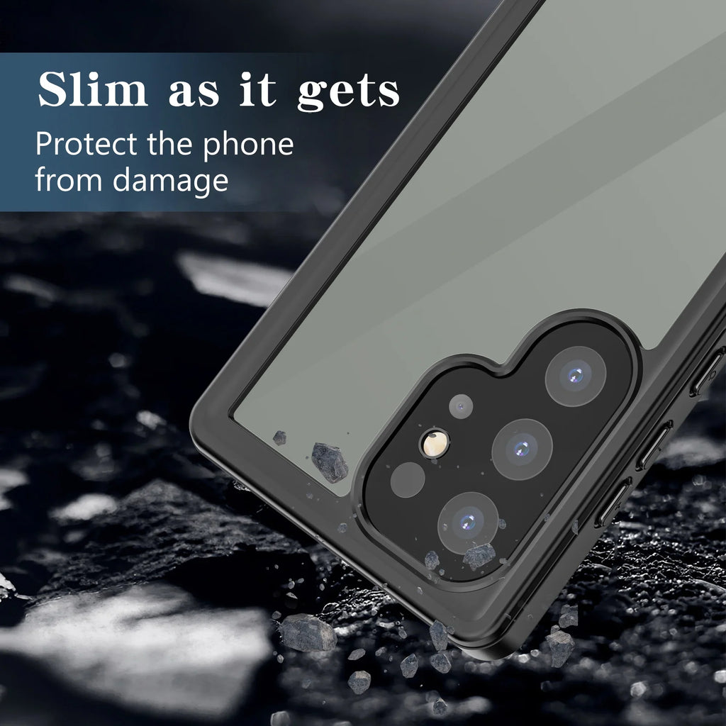 Cowithday Waterproof Case for Samsung Galaxy  Ultra 5G Phone 2024, with Screen Protector 360° Full Body Heavy Duty Military Protection Shockproof  Underwater Cover for Galaxy  Ultra, Black