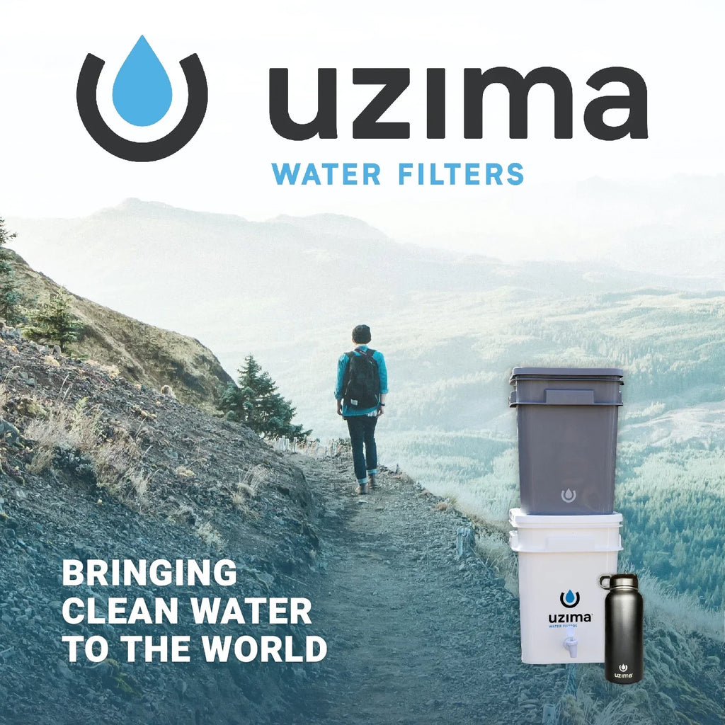 Uzima -2 camping water filter and drinking water filter system,  portable travel water filter alternative to water purification systems, water filter for camping, backpacking, and hiking