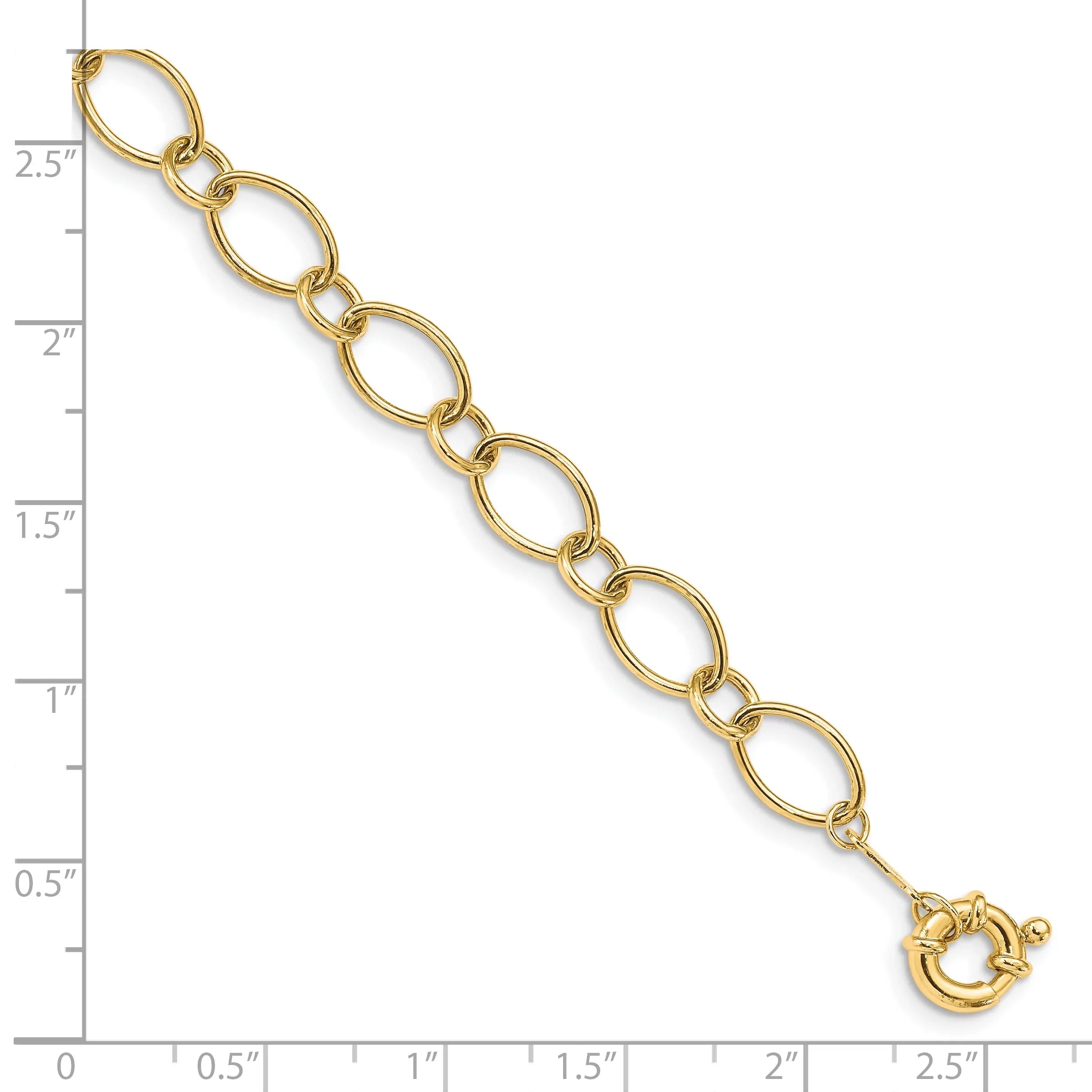 Finest Gold 14K Yellow Gold Oval & Circles Design 7.5 in. Bracelet