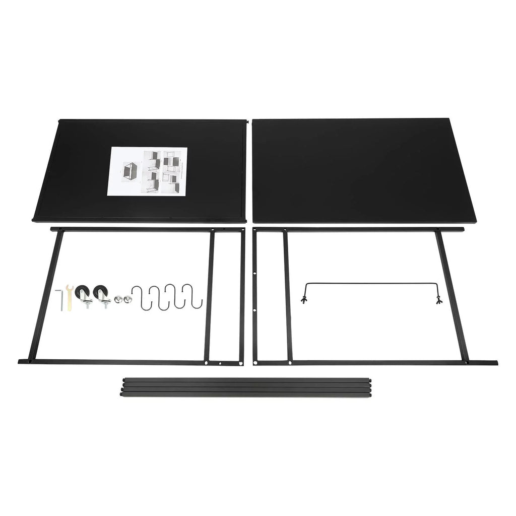Outdoor Cook Station Table 2-Tier Shelf Food Prep  Grill Serving Cart Movable Rack
