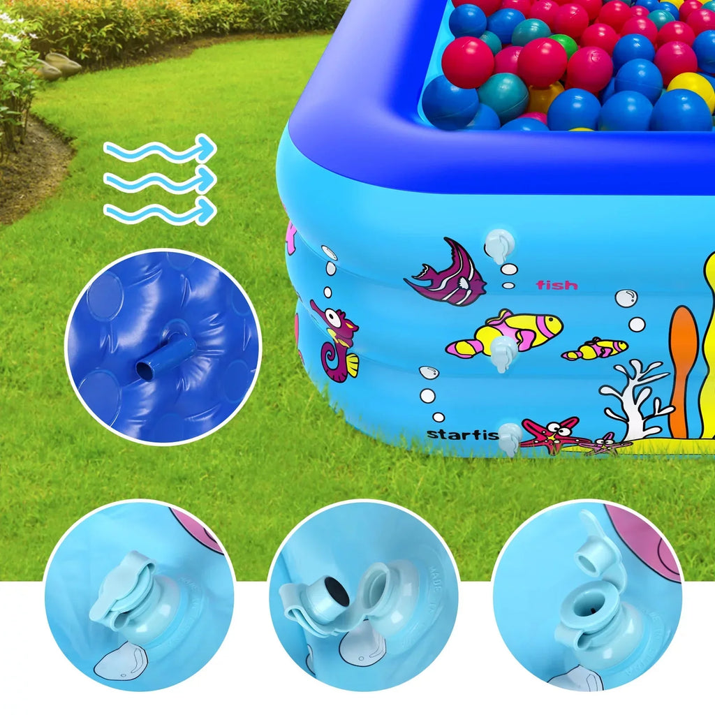 Inflatable Pool 83 * 57 * 26 inch, 3-Story Large Children's Family Lounge Swimming Pool
