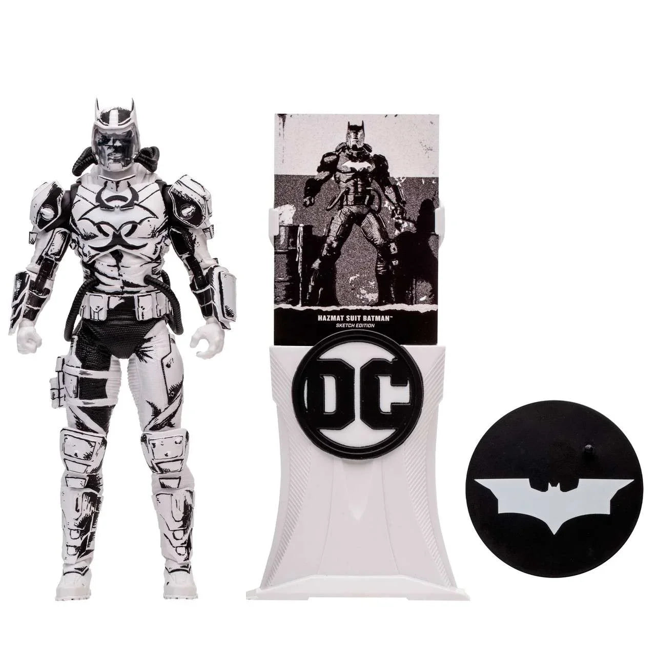 McFarlane  Gold Label Collection Hazmat Suit Batman Action Figure (Sketch Edition, Justice League: The Amazo Virus)