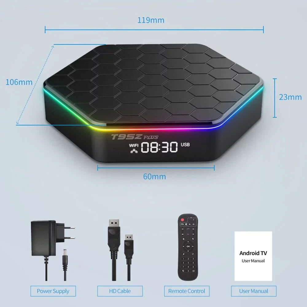 Jahy2Tech Quad Core 8K  Video 64GB Memory 6K Stream Player 2023  Plus Smart Android 12.0  Box