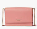 Kate Spade Spencer Flap Chain Wallet Crossbody Bag Serene Pink Saffiano Leather
