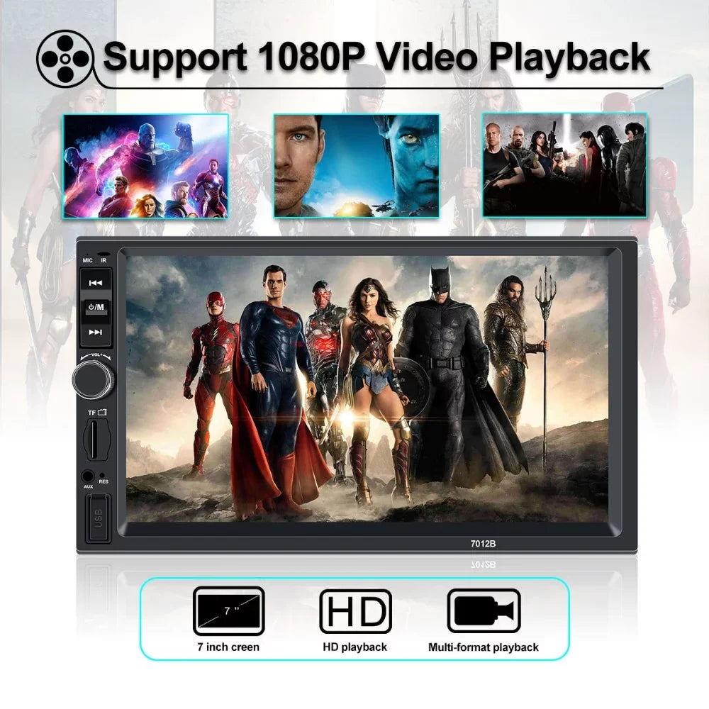 Polarlander Car Stereo Car Audio Double Din 7-inch  Touch Screen Car radio Player with Multimedia     /4/3 mirror link function Bluetooth with 4LED backup camera