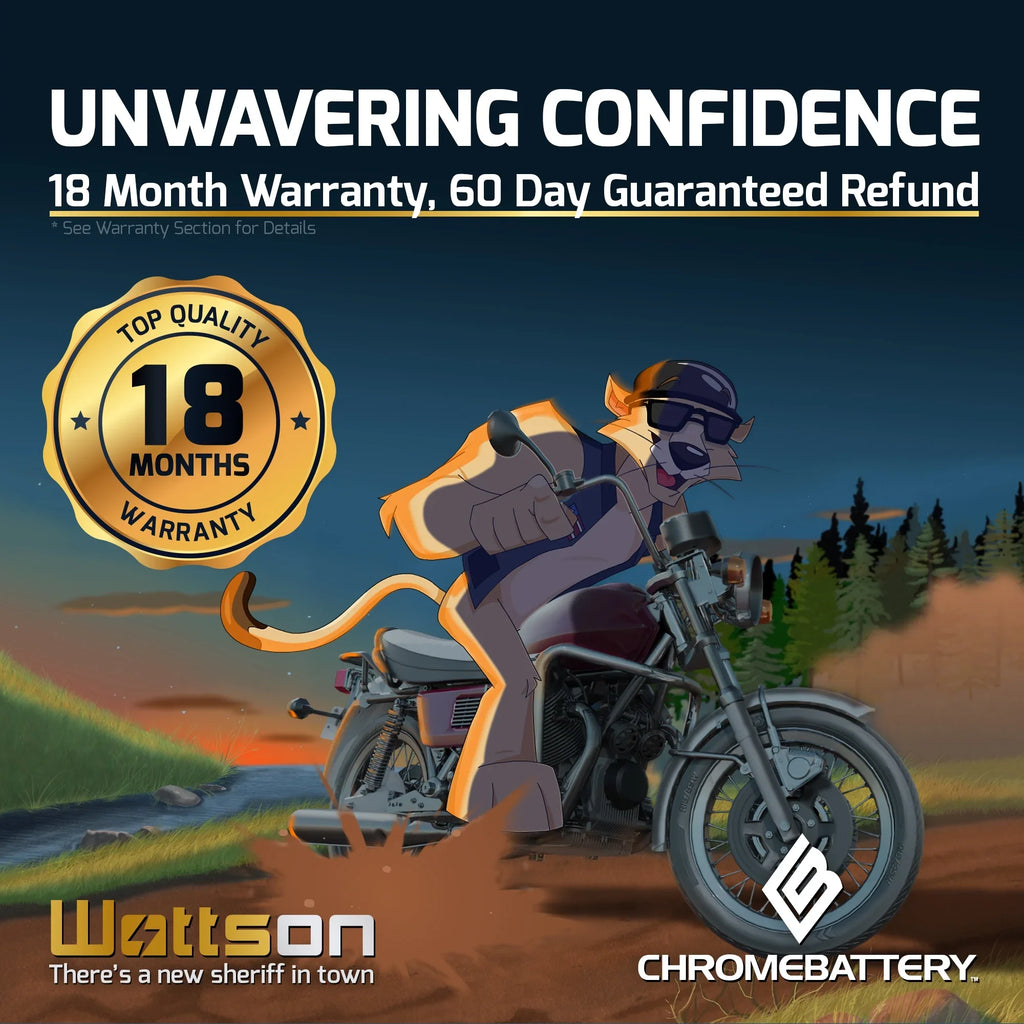 Chrome Battery - (16L- 12 Volt,14 Ah, 230 ) Jet Ski Battery for Kawasaki Js650 Sx 1987