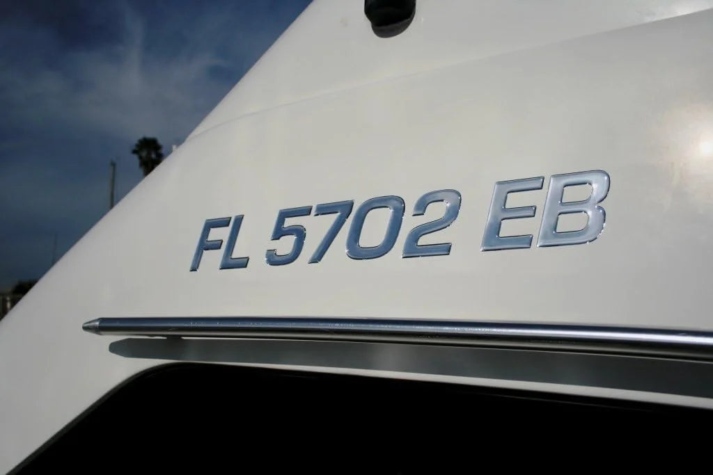 Boat & Jetski Registration Numbers - Domed/Raised Decal (16 Pcs) Plain Chrome/ Series Font Style