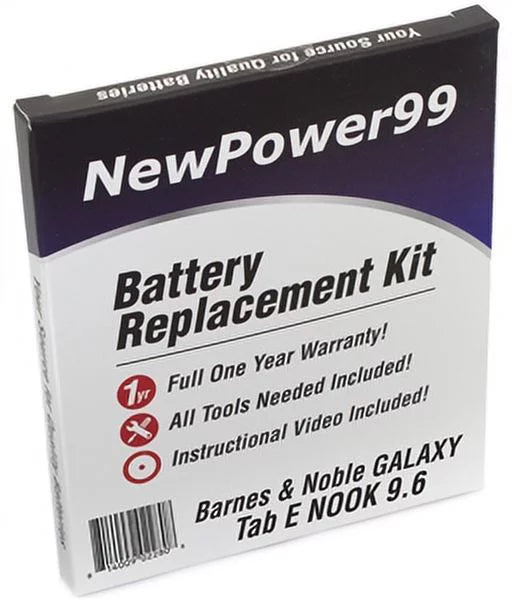 Samsung  Tab  Nook 9.6" Battery Replacement Kit with Tools, Video Instructions, Extended Life Battery and Full One Year Warranty