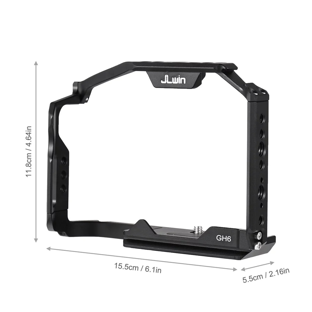 Dcenta  Camera Cage Compatible with Panasonic  Aluminum Alloy Construction with Cold Shoe Mount and Extensive Threaded Holes