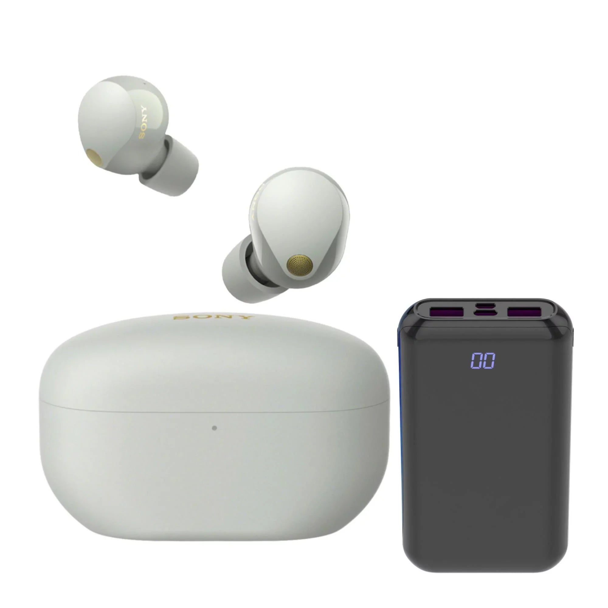 Sony -1000XM5 Truly Wireless Noise Canceling Earbuds (Silver) Bundle