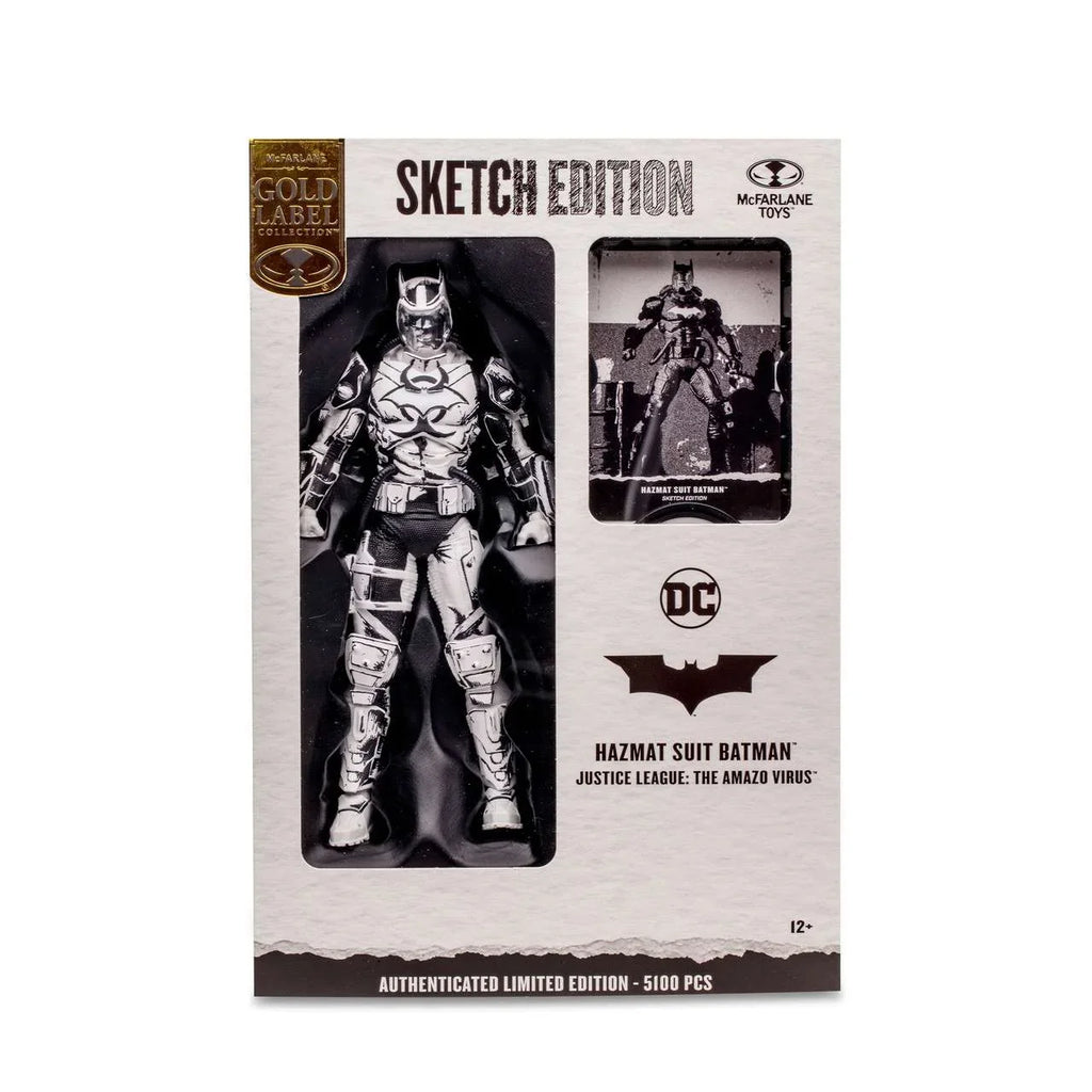 McFarlane  Gold Label Collection Hazmat Suit Batman Action Figure (Sketch Edition, Justice League: The Amazo Virus)