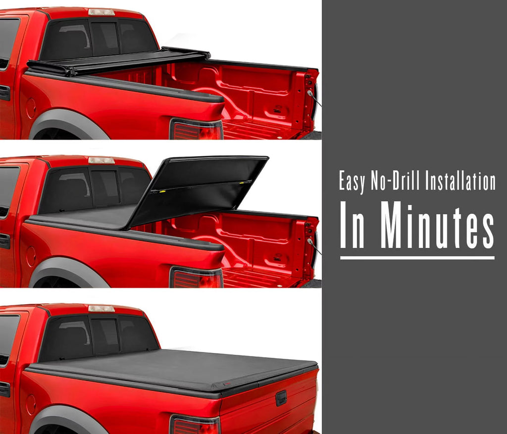 MaxMate Soft Tri-fold Truck Bed Tonneau Cover Compatible with 2019-2024 Ford Ranger | 5' (61") Bed |