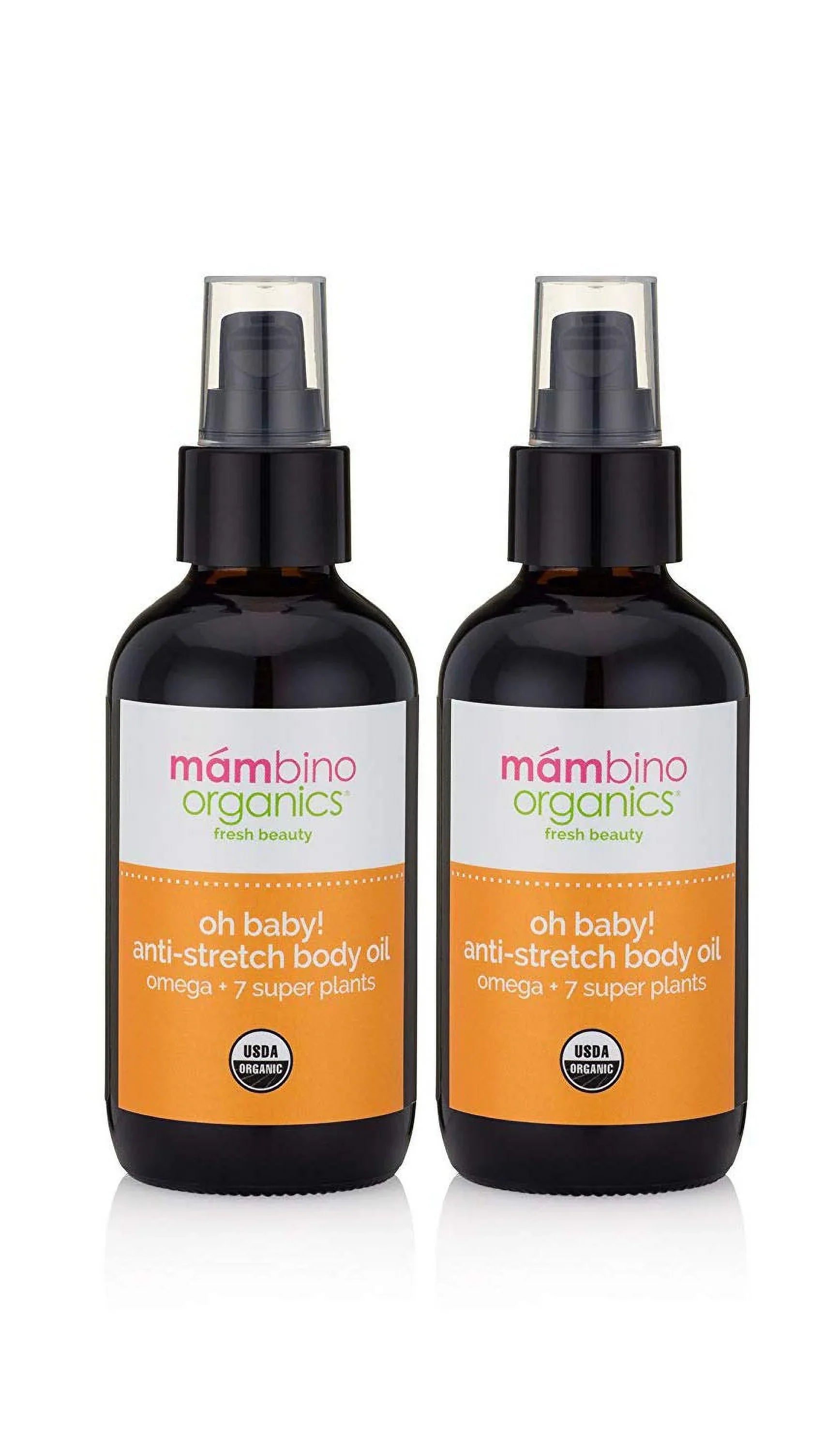 Mambino Organics Oh Baby! Body Oil - All Natural Anti Stretch Mark Belly Oil for Pregnancy - 4 Oz (2Pack)
