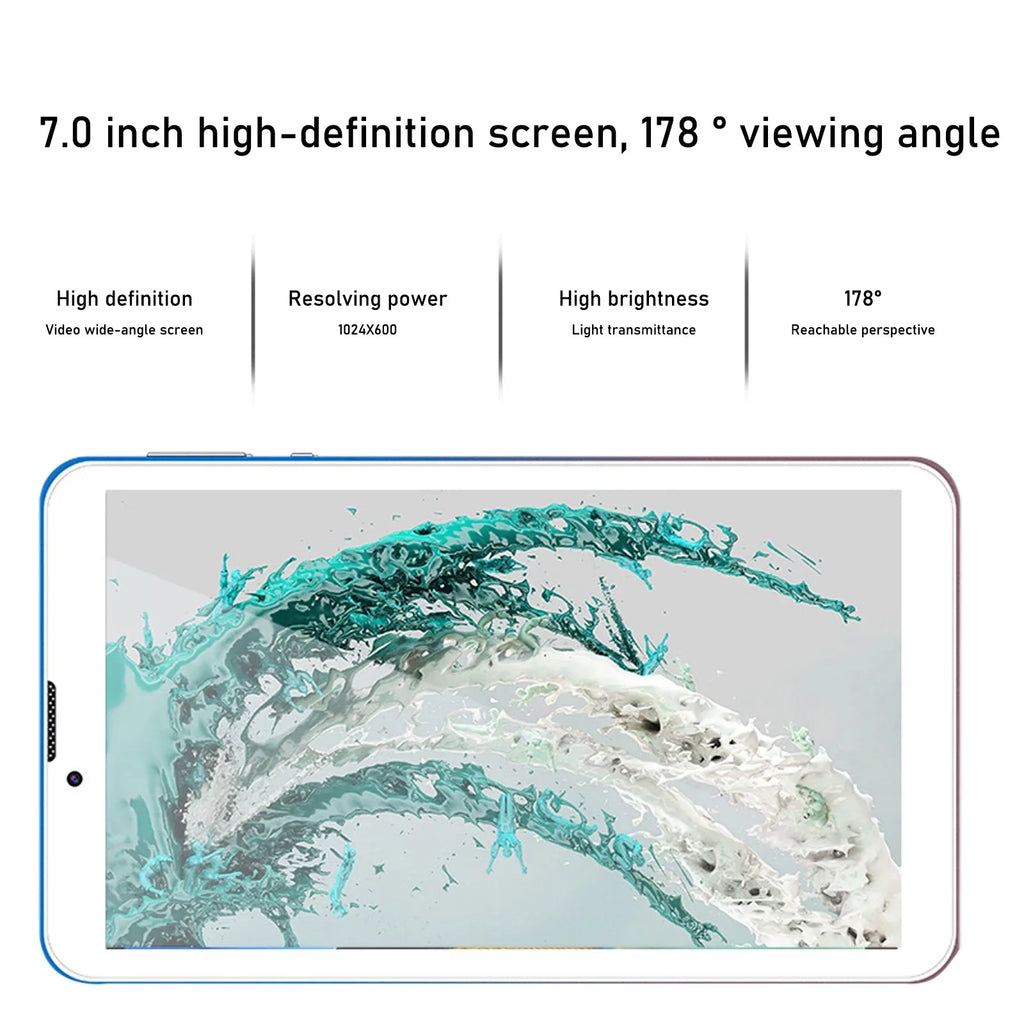 lulshou  7 Inch 8 Core Android Tablet  High Definition Screen WiFi Bluetooth Voice Call Game Video Learning Tablet  Card Communication Function