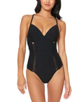 Jessica Simpson  Rose Bay Textured One-Piece Swimsuit,  Small