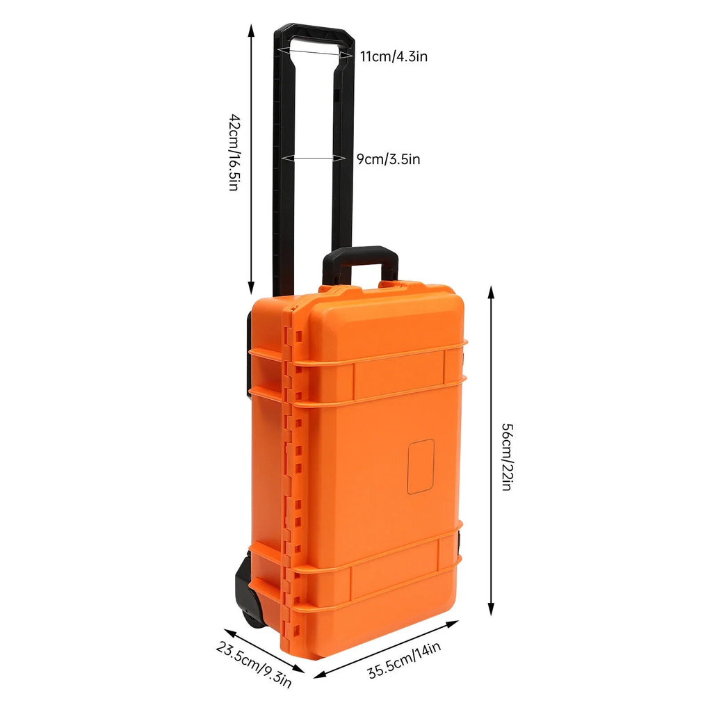 Miumaeov Hard Case with Foam Camera Case 22" Portable Foam Case  Waterproof Box Protective Digital Camera Case Portable Tool Box with Wheels and Retractable Pull Handle