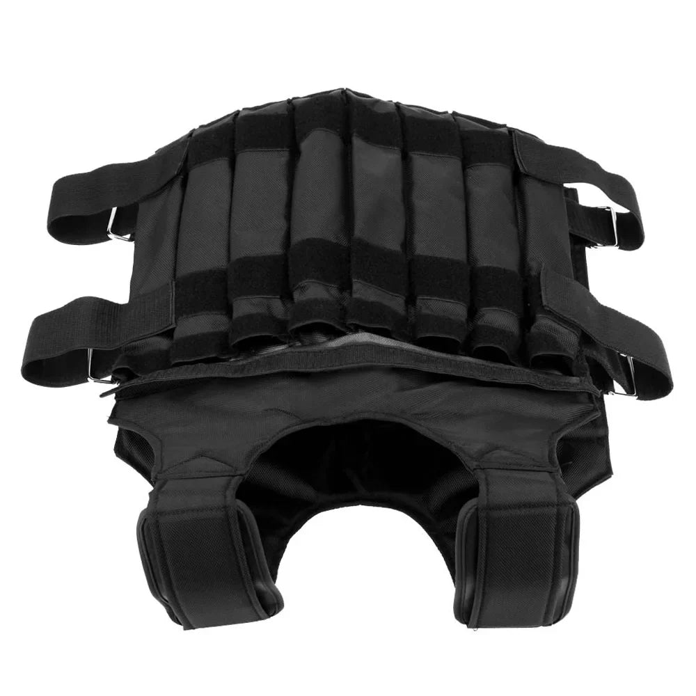 Protective Weighted Vest for Boxing and Sparring Adjustable, Widening Shoulder, Black