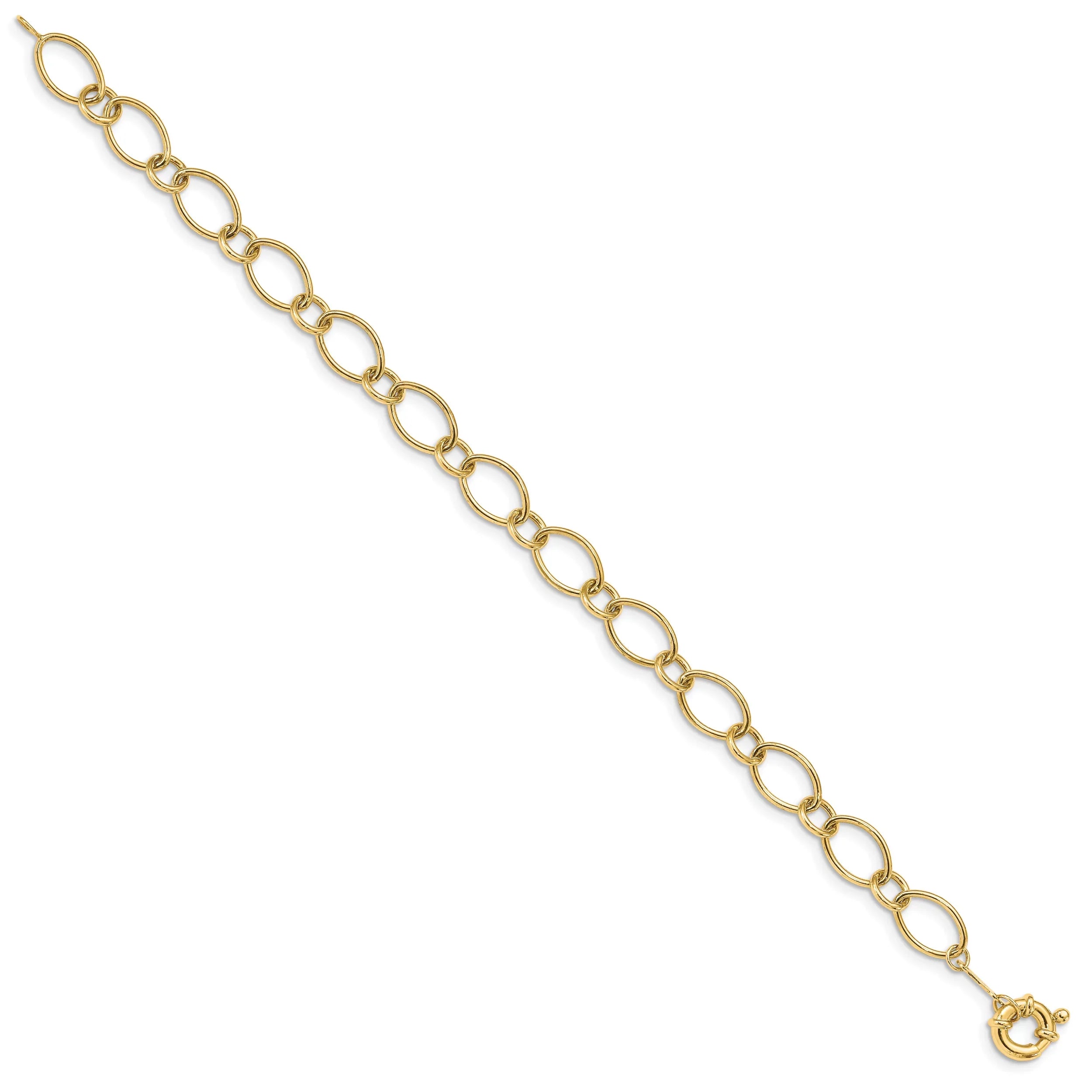Finest Gold 14K Yellow Gold Oval & Circles Design 7.5 in. Bracelet