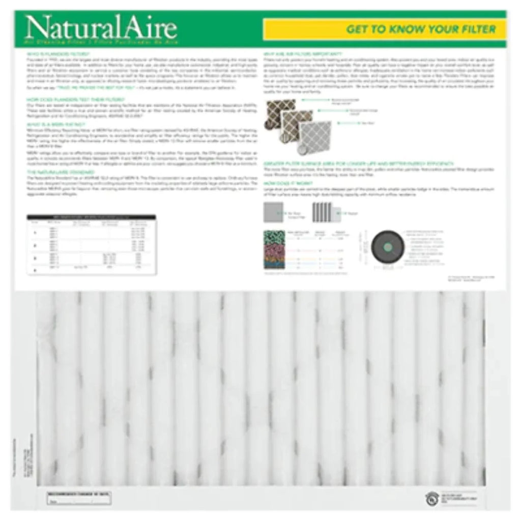 NaturalAire Standard Air Filter,  8, 10" x 10" x 1", 1-Pack