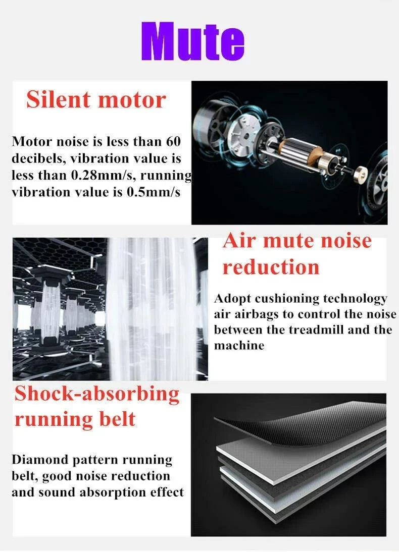 Miumaeov Portable Electric Mute Treadmill Fitness Walking Pad Home Office Running Machine