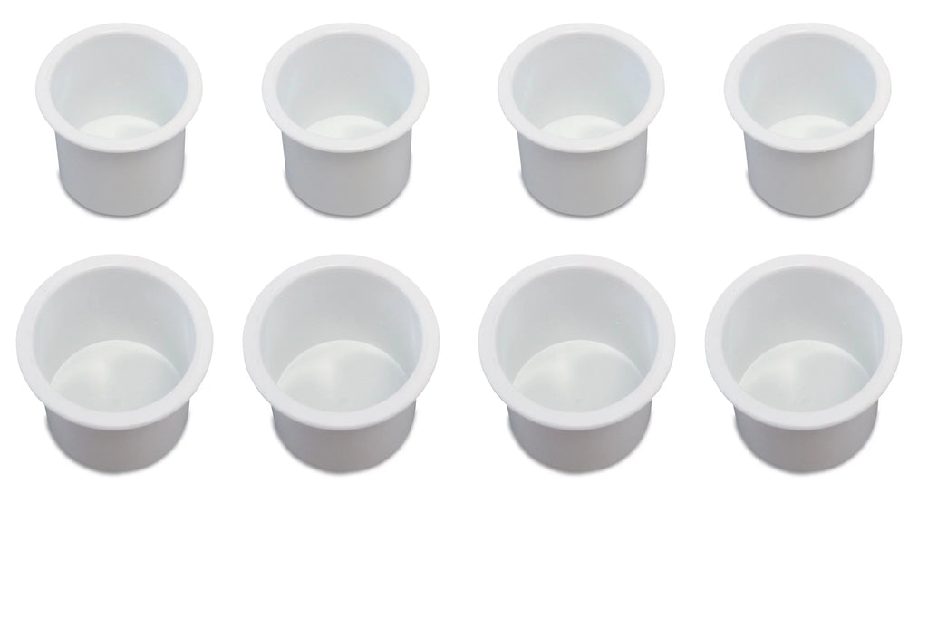 8 Cup Holder Plastic Pocket Recessed Drop In Insert Universal for Boat  Car Truck Sofa Game Table Marine Pontoon Motorhome Camper White