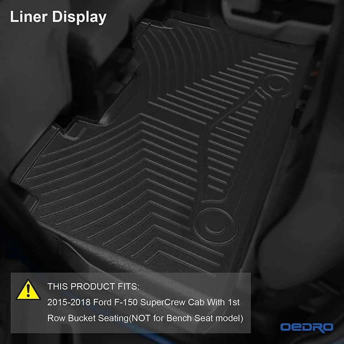 Ledkingdomus All-Weather  Rubber Front and Rear 3-Piece for 2015-2023 2024 Ford  Super Crew Cab Floor Mats Set