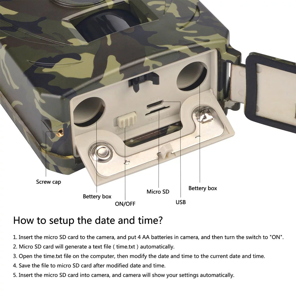 Docooler Trail Game Camera1080P Digital Waterproof Hunting Trail Camera Infrared Night Vision Scouting Cam Wildlife Hunting Monitoring and Farm Security for Home/Warehouse/Hunting/Farm