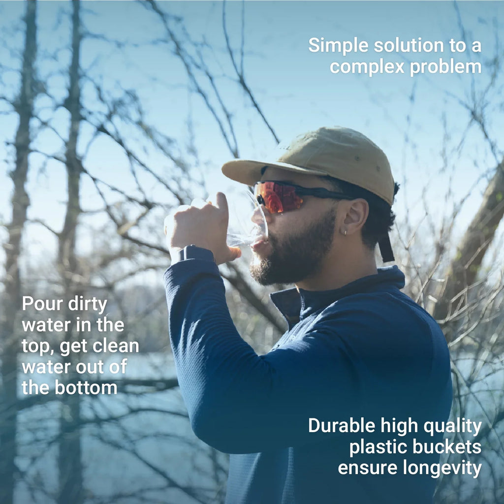 Uzima -2 camping water filter and drinking water filter system,  portable travel water filter alternative to water purification systems, water filter for camping, backpacking, and hiking