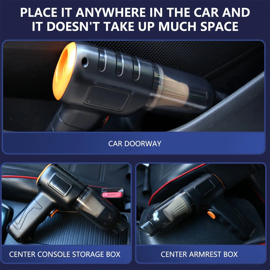 Hand Held Vacuum Rechargeable Vacuum Cleaner Powerful Suction Visual Dusts Bucket 3000 MAh Battery Lightweight 200W 16000 Pa Handheld Vacuum Cleaner For Car Home Essentials
