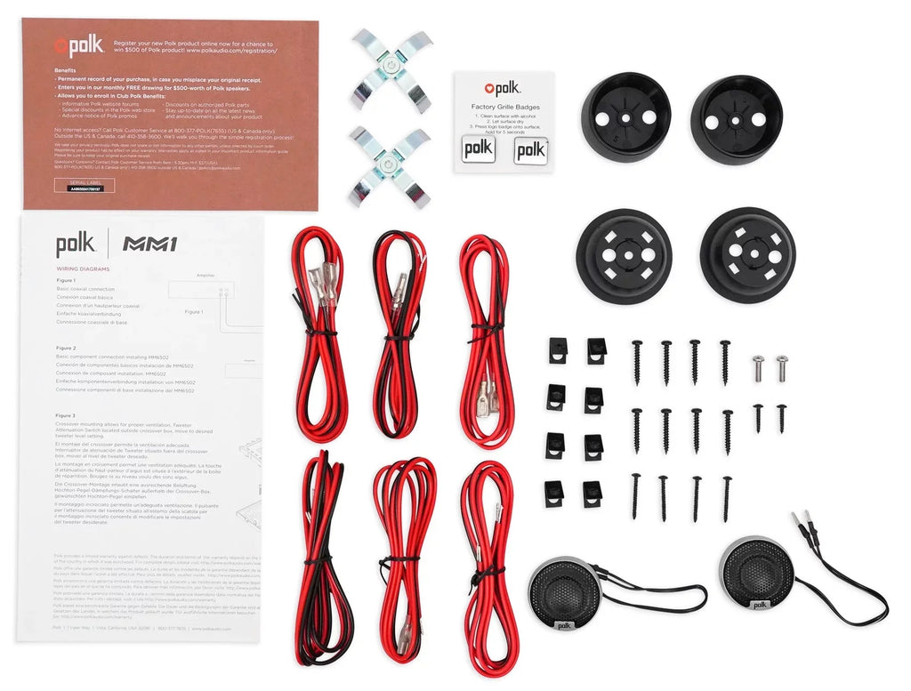 Polk Audio  6.5” 750w Component Car Speakers+Free Powered Monitor Speakers