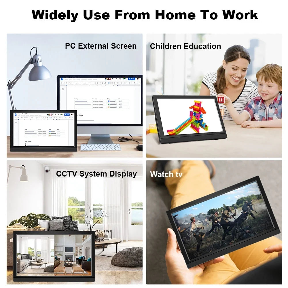 Protable Monitor 11.6 Inch 1366x768 60Hz TouchScreen Compture Monitor For  Gamer   Stick Switch Raspberry  Display