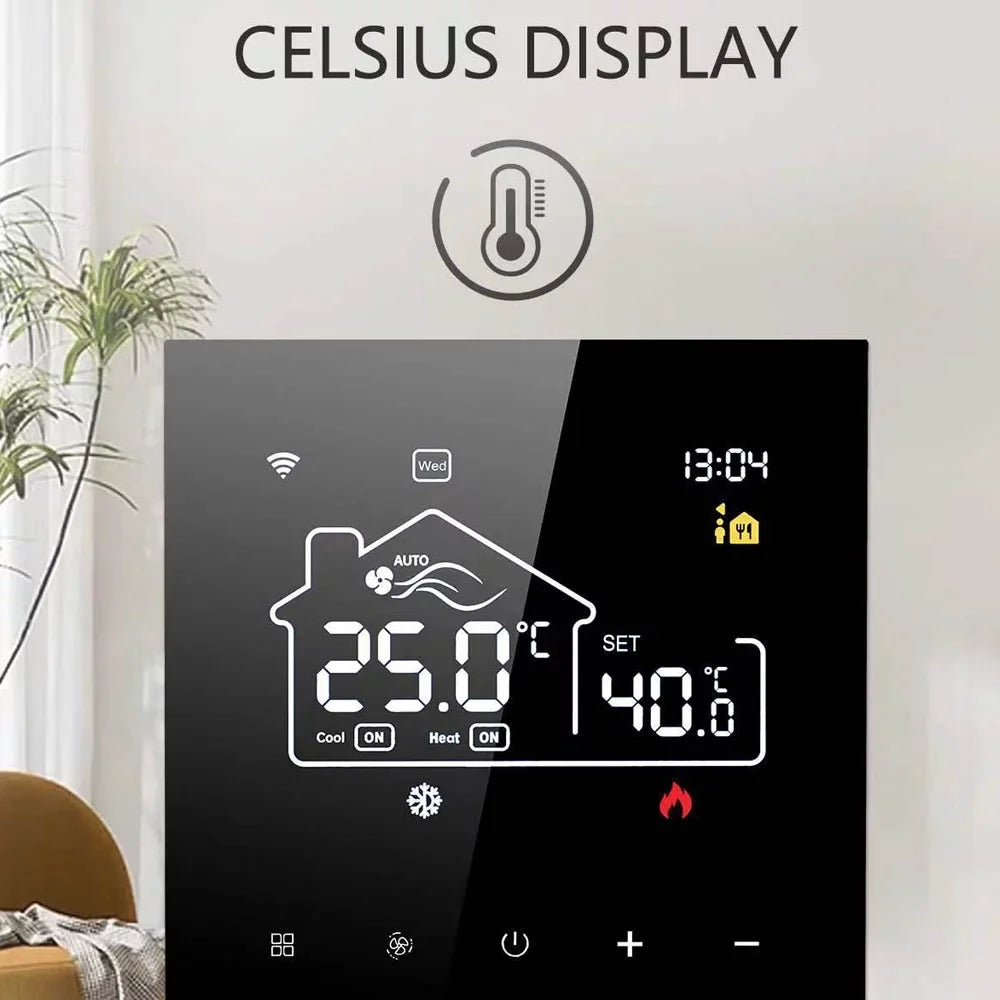 Docooler WiFi Indoor Thermostat for Central Air Conditioning Floor Heating Digital Display Mobile App Control