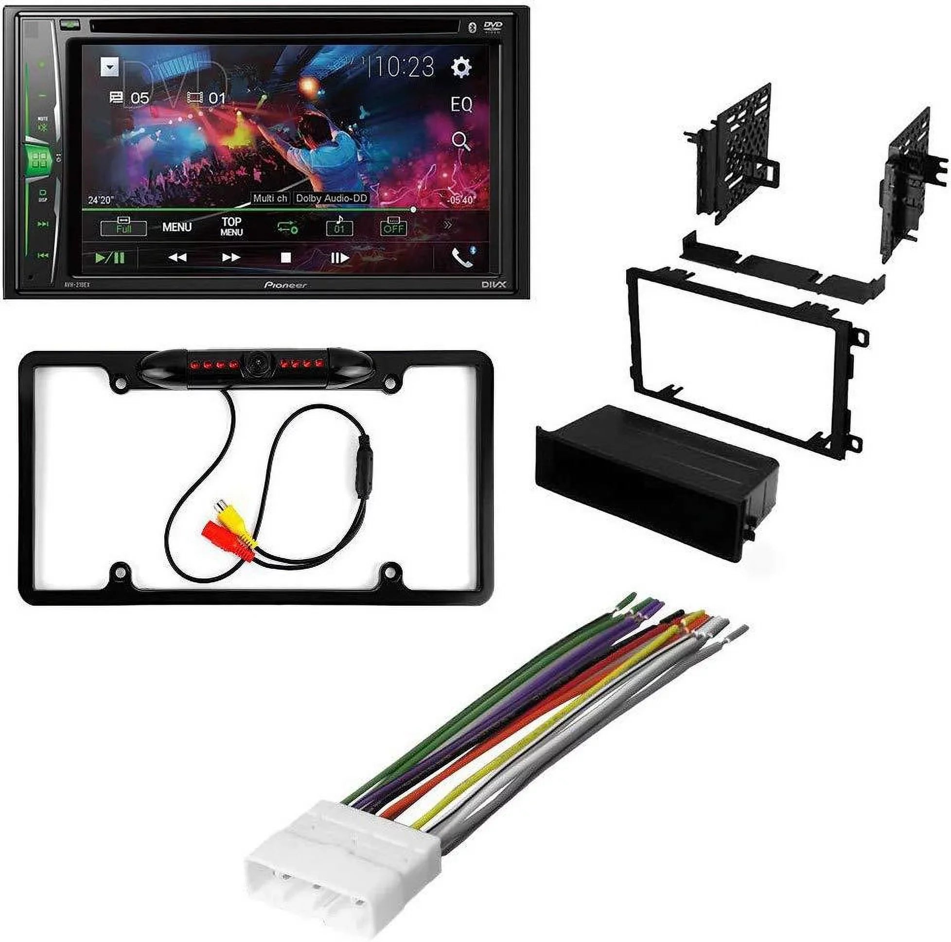 Bundle for 1998-2004 Isuzu Rodeo / Pioneer -241EX Double  Car Stereo with Bluetooth/Backup Camera/Installation Kit/in-Dash / / 6.2" Touchscreen Digital Media Receiver