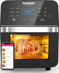 Brio Air Fryer Oven, 15.5Qt -Large Family Size,  Rotisserie Basket &-Skewer Kit, Powerful 1800W, 50F-425F Temp Controls, Integrated Smart Thermometer